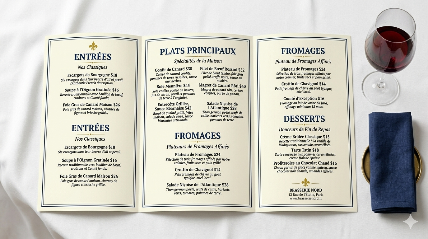 Steak Restaurant Menu Design